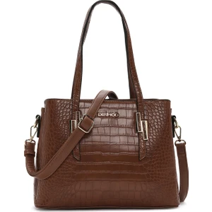 Kadın Taba Uzun Askılı Kroko Omuz Çantası 25WBD2842E3