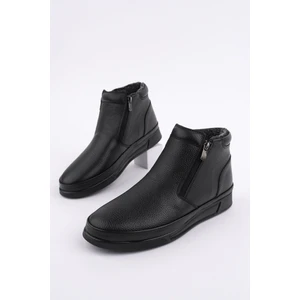 Andy Hakiki Deri Çift Fermuarlı Içi Kürklü Erkek Kışlık Bot