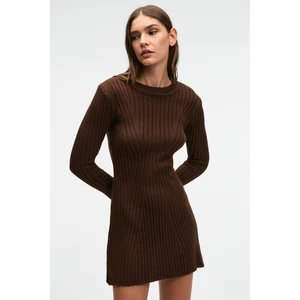 Florızel Kadın %100 Polyester Kısa Kollu Ön Düğüm Detaylı Uzun Siyah Bluz