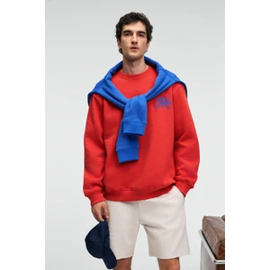 IRVING Erkek Yuvarlak Yaka Göğsü Ve Önü Regular Fit Kiremit Rengi Sweatshirt