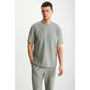 DRAVIK Erkek Yuvarlak Yaka Kısa Kol Regular Fit Yeşil T-Shirt