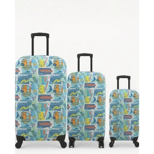 Pai - Mavi Esnek Kumaşlı Valiz Kılıfı - Yıkanabilir & Darbelere Dayanıklı