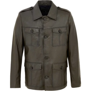 Haki Hakiki Deri Erkek Hakiki Deri Ceket - E22BDM310390-R2X