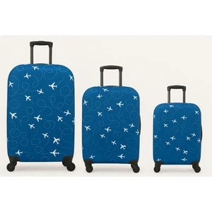 Pai - Lacivert Esnek Kumaşlı Valiz Kılıfı - Yıkanabilir & Darbelere Dayanıklı