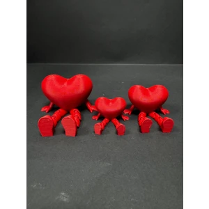 Kalp Figür 3'lü Set– Hareketli Ayaklı 3’lü Dekor Seti- Ofis - Ev Dekorasyon