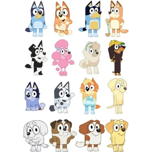 Yenilebilir Şekerli Kağıt Baskısı Cupcake ve Pasta Resim Baskı Bluey Temalı 100