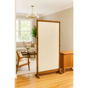 180CM x 100CM Masif Ahşap Çerçeveli Ayaklı Kumaş Paravan Seperatör Oda Ayırıcı Dekor 180CM x 100CM
