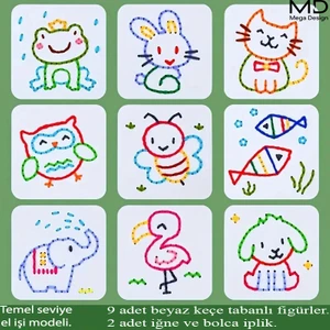 9'lu Sevimli Hayvan Figürlü El Işi Seti Çocuklar Için Zeka,hayal Gücü ve El Becerileri Geliştiricisi