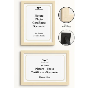 Ermitaj A4 Ebat 21CM x 30CM Resim Fotoğraf Belge Poster Evrak Çerçevesi Korumalı Kırılmaz Pleksi Cam