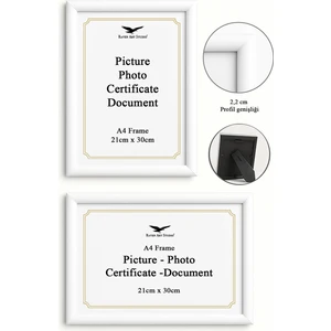 Pergamon A4 Ebat 21CM x 30CM Resim Fotoğraf Belge Poster Evrak Çerçevesi Korumalı Kırılmaz Pleksi Cam