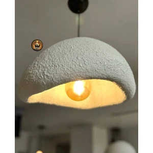 Petra Doğal Taş Efektli Modern Beton Avize Çap: 400MM