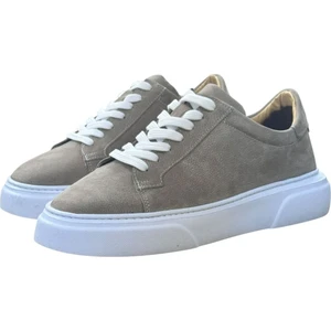 Bej Nubuk Deri Spor Ayakkabı - Bej Spor Ayakkabı