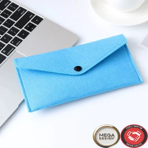 Şık Küçük Keçe Çanta Çıtçıtlı Düğmeli