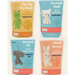 Mini Amigurumi Anahtarlık Kit 4 Model Bir Arada