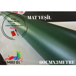 Mat Yeşil Dolap Kaplama Folyosu Kendinden Yapışkanlı 60CMX3METRE