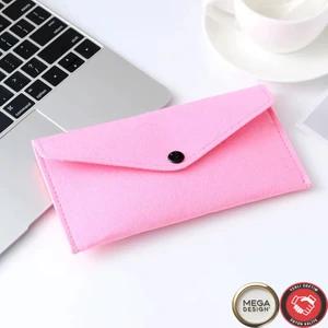 Şık Küçük Keçe Çanta Çıtçıtlı Düğmeli