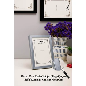 Ermitaj 10CM x 15CM Resim Fotoğraf Belge Poster Evrak Çerçevesi Korumalı Kırılmaz Pleksi Cam