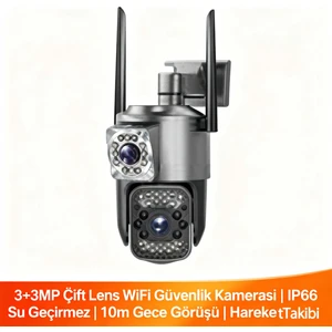 Wifi|gece Görüşlü LED Işıklı 360° Dönebilen Alarmlı  Dış Ortam Kamerası - App ile Kontrol