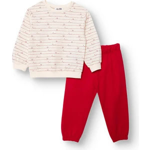 Hellobaby Kız Bebek Eşofman Takımı Bisiklet Yaka Uzun Kol Lastikli Paça