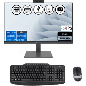AX27H744 Intel I7 14700 32GB-1TBSSD 27" Freedos Aıo Masaüstü Bilgisayar