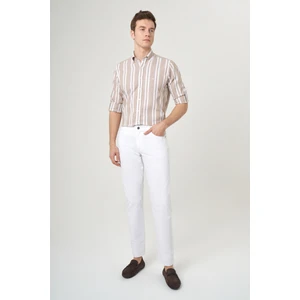Beyaz Pamuk 5 Cepli Spor Erkek Pantolon PNS23Y23104_D01