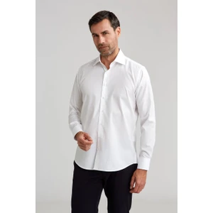 Erkek Regular Fit Pamuk Cepsiz Beyaz Gömlek GMKLS1KD224004_D01
