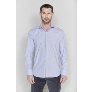 Erkek Lacivert Pamuk Regular Fit İtalyan Yaka Klasik Gömlek GM21K212084_C39