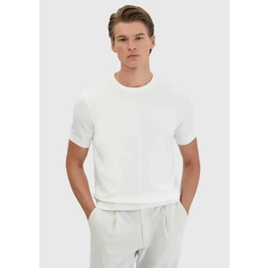 Ekru Bisiklet Yaka Jakarlı Triko