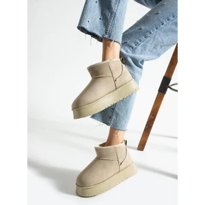 Neon Shoes Kadın Süet Içi Tüylü Yüksek Kalın Taban Kışlık Dışarı Botu & Bootie