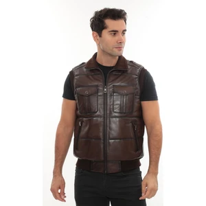 Hakiki Deri Trikolu Yelek