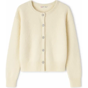 6902 Kadın Sakallı Basic Yumuşak Dokulu Triko Hırka Ekru