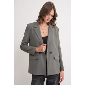 4516 Kadın Bezayağı Blazer Ceket Haki