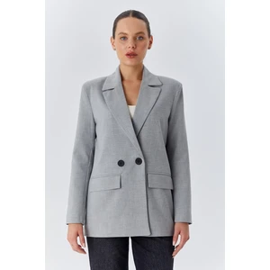 4516 Kadın Bezayağı Blazer Ceket Gri