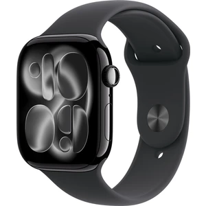 Watch Series 11 Gps, 46 mm Simsiyah Alüminyum kasa ve Siyah Spor kordon - m/l