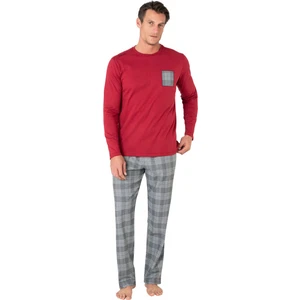 Erkek Uzun Kollu Bisiklet Yaka Pijama Takım 6107