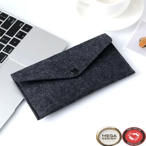 Şık Küçük Keçe Çanta Çıtçıtlı Düğmeli