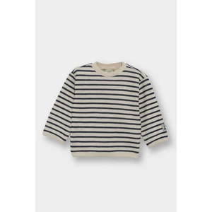 Erkek Bebek Bisiklet Yaka Çizgili Sweatshirt F7587A525WN