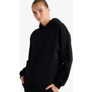 Relax Fit Kapüşonlu Basic Düz Kalın Sweatshirt D9935AX25WN
