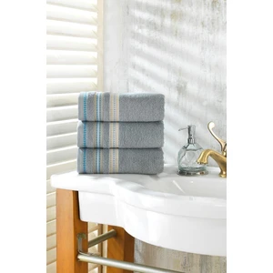 Neşe Home Lyric 3’lü Gri El & Yüz Havlu Seti 50x100 – %100 Pamuklu, Yumuşak ve Emici
