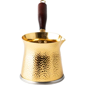 Cezpot Telveli Mega Boy Ahşap Saplı Döküm Cezve - Mıknatıslı Ocaklara Uyumlu