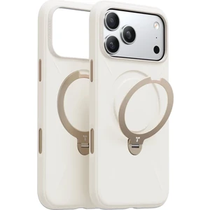 Apple iPhone 17 Pro O Stand Spin Silicone Serisi Magsafe Kılıf - Beyaz