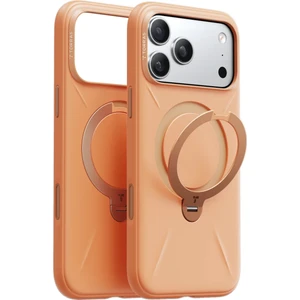 Apple iPhone 17 Pro Max O Stand Spin Silicone Serisi Magsafe Kılıf - Turuncu