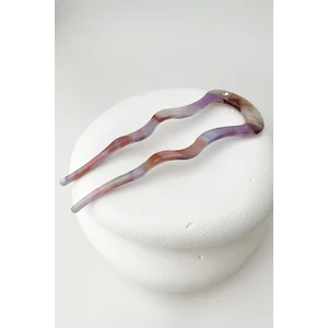 France-Handmade Tek Taşlı Kemik Saç Topuz Tokası (11 Cm)