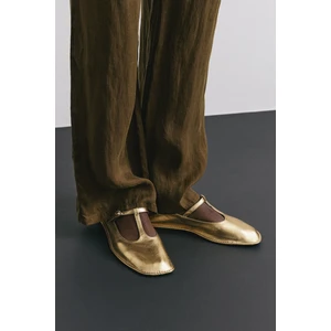 Babet 2523 - Pencereli Küt Gold Kadın Babet