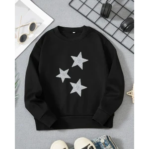 Kız Çocukları Için Yıldız Baskılı Uzun Kollu T-Shirt