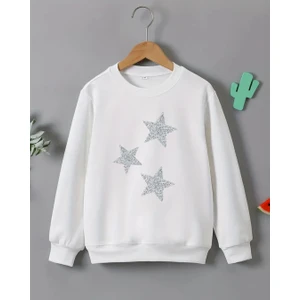 Kız Çocukları Için Yıldız Baskılı Uzun Kollu T-Shirt