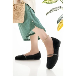 Kadın Babet Siyah Hafif Rahat Şık Iş Ofis Günlük Ayakkabı