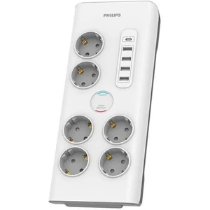PHILIPS 6-lı SPN7060WA/62 900 Joules Akım Koruma Prizi Beyaz 4-USB/1-TYPEC
