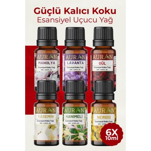 Çiçekler Seti Saf Esansiyel Uçucu Yağ Buhurdanlık Yağı Difüzör Esansı Aromaterapi Koku Yağı 6X 10ml