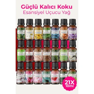 Eko Set Saf Esansiyel Uçucu Yağ Buhurdanlık Yağı Difüzör Esansı Aromaterapi Ortam Koku Yağı 21x 10ml